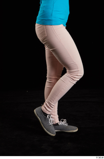 Vanessa Shelby  1 calf flexing grey sneakers pink jeans…